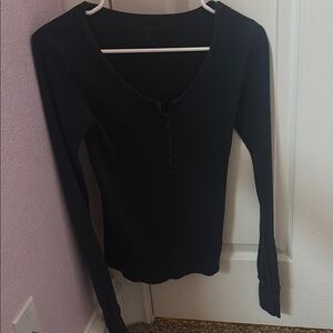 navy blue Long Sleeve Women's Top